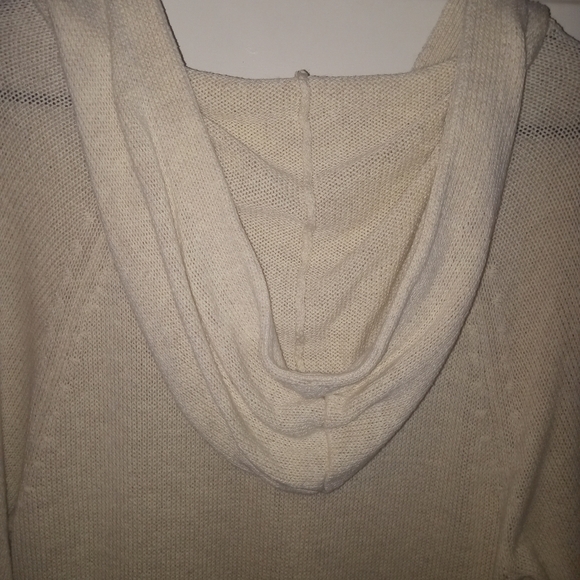 Women's GAP Button Down Knit Cardigan Sweater with Hood Size Medium Cream Color - Picture 5 of 7
